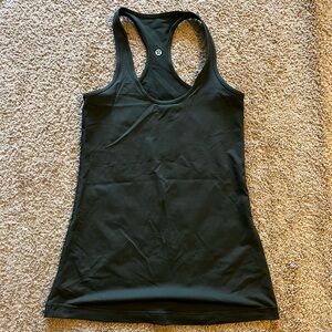Lululemon tank top with racerback, dark green size 6